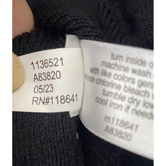 Lane Bryant Henley Knit Sweater Womens 26/28 Black Cotton Blend Long Sleeve Rela - Picture 8 of 9